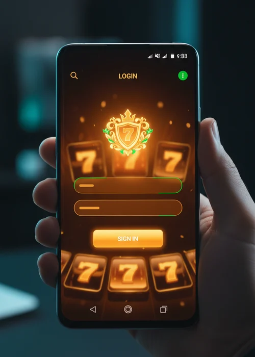 Sicherer Login-Bildschirm des Karma Casino mit Eingabefeldern für E-Mail und Passwort